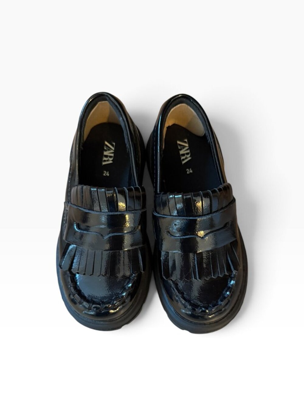 Zara Kids Fringe Patent Loafer